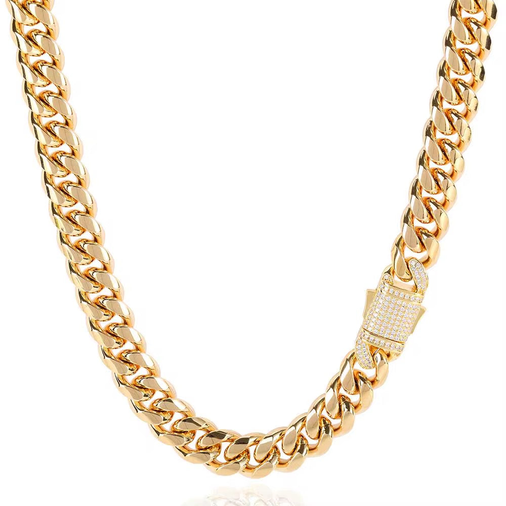 Gold chain necklace with a clasp