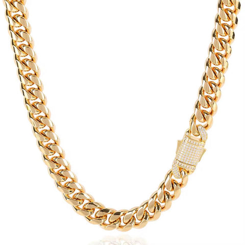 Gold chain necklace with a clasp